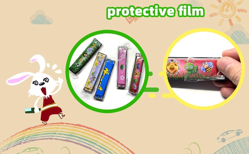 15Pcs Harmonica for Kids 16 Holes Musical Instrument, Return Gift Cartoon Double Row Harmonica Bulk Toy for Kids Party Favors Goodie Bags Stuffers & Operation Christmas Child Items