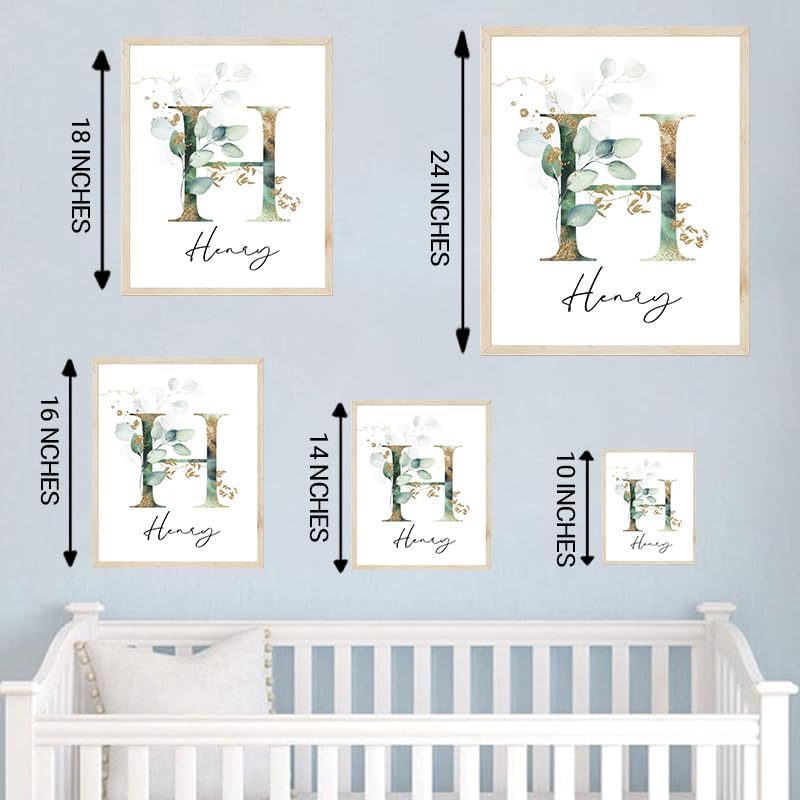 IZI POD Personalized Wooden Name Sign, Floral Monogram Nursery, Eucalyptus tree, Nursery Name Sign Boho Floral Pattern, Baby Name Sign, Wooden name signs for nursery, Wildflower Decor gift/16