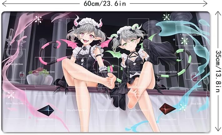 New Mlikemat Playmat Arianne & Arianna The Labrynth Servant TCG CCG OCG Trading Card Game Mat with Zones + Free Bag (ZD039-288-A)