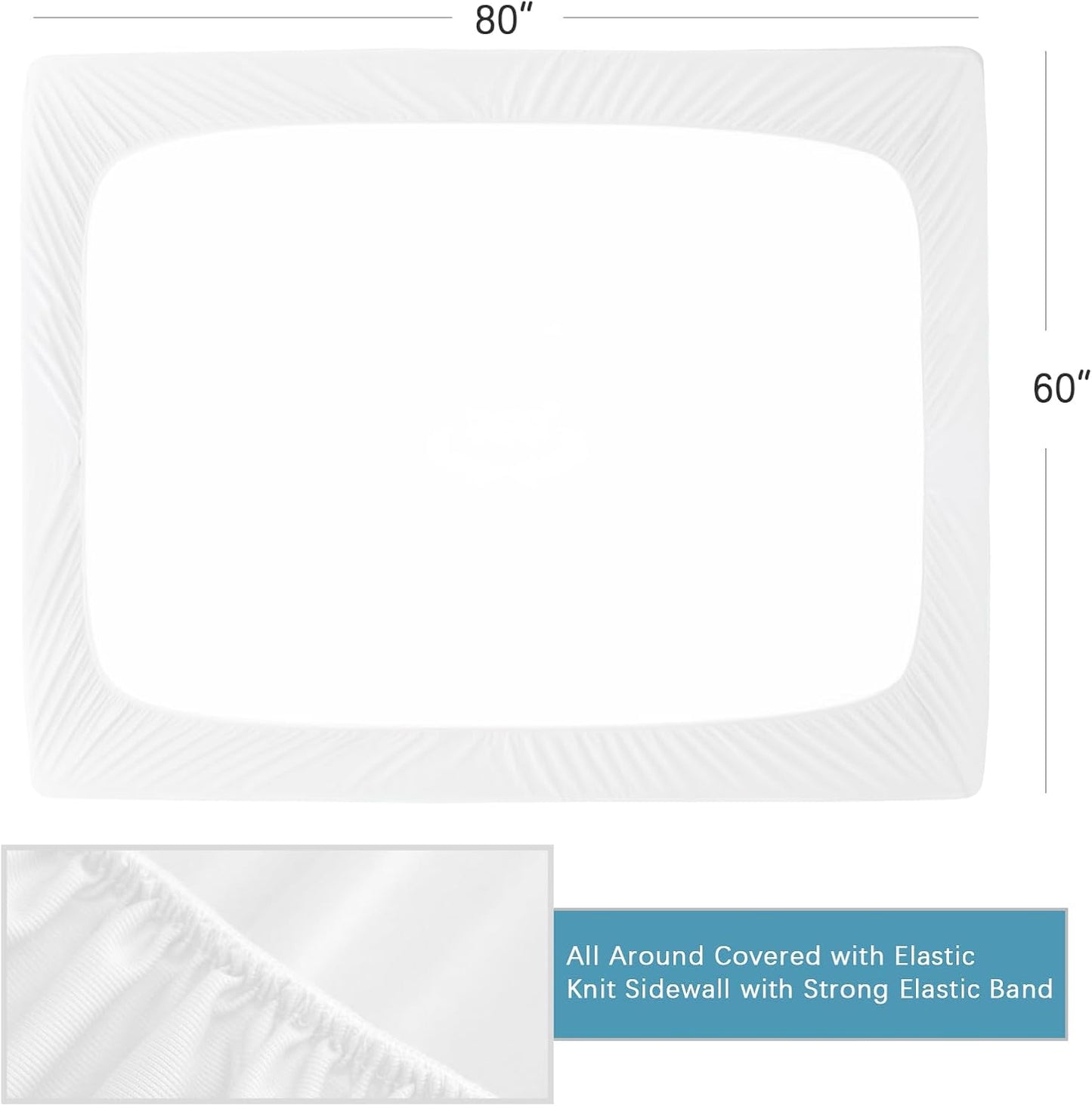 2 Pack Queen Mattress Protector Waterproof, Noiseless & Soft Coverage Queen Size Mattress Cover Fitted Sheets with Deep Pocket up to 14", Super Breathable & Easy Wash Mattress Protector