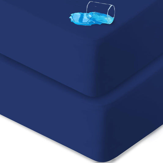 2 Pack Twin Mattress Protector Waterproof, Noiseless & Soft Coverage Mattress Fitted Sheet Twin with Deep Pocket up to 14", Super Breathable & Easy Wash Twin Size Mattress Protector