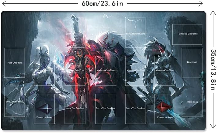 New Mlikemat Playmat Swordsoul of Mo Ye Swordsoul Sovereign TCG CCG OCG Trading Card Game Mat with Zones + Free Bag (ZD039-705-A)
