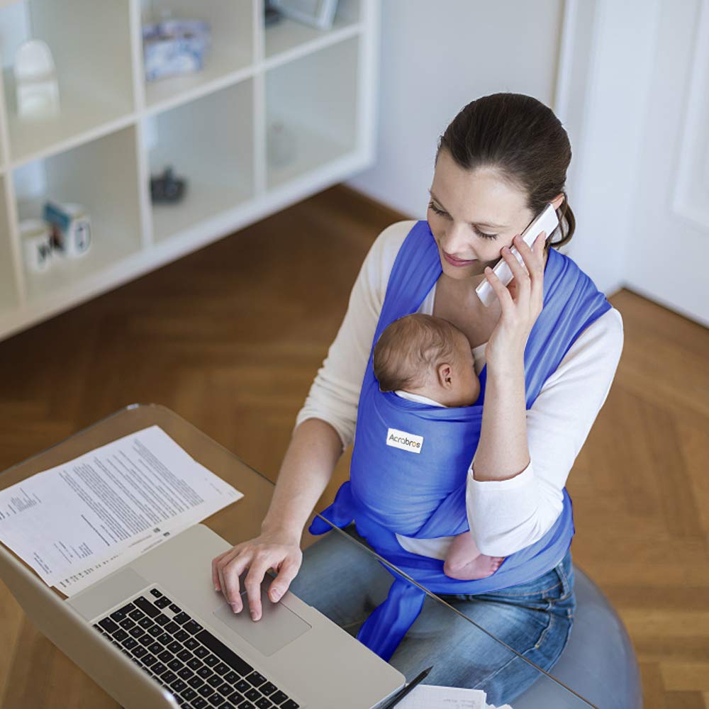 Acrabros Baby Wrap Carrier,Hands Free Baby Carrier Sling,Lightweight,Breathable,Softness,Perfect for Newborn Infants and Babies Shower Gift,Purple