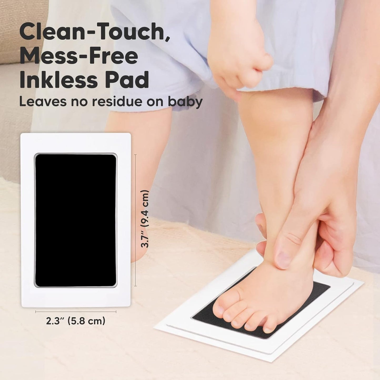 1-Pack Inkless Baby Hand and Footprint Kit - Mess Free Ink Pad for Newborn Keepsake, Dog Nose & Paw Print Kit, Clean Touch Ink Pad for Baby Hand & Footprints, Ideal New Mom Gifts (Jet Black)