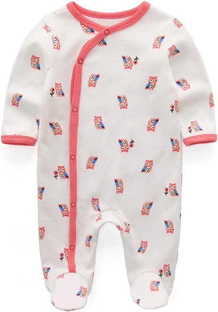 Kiddiezoom Baby and Toddler Boys'Snug Fit Footed One-Piece Romper Jumpsuit Cotton Cotton Footed Outfit