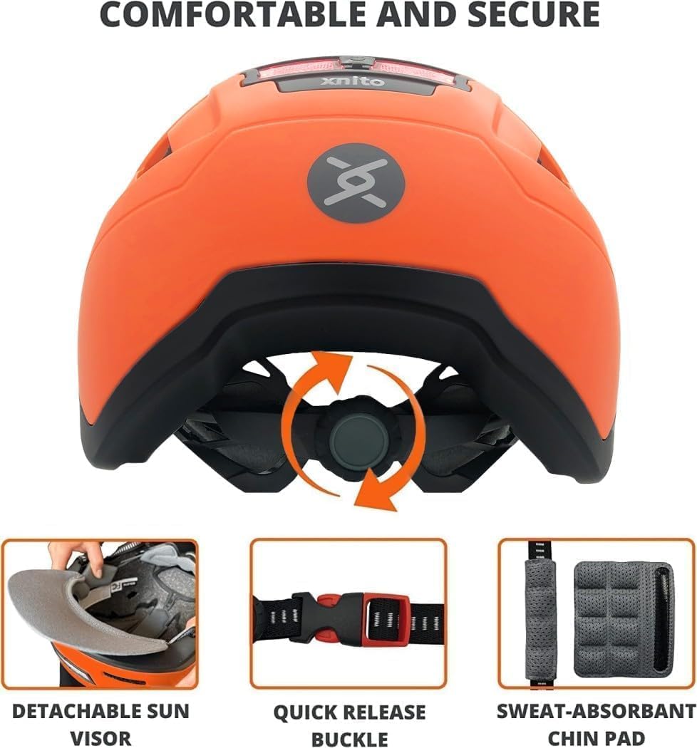 Kid Bike Helmets for Boys and Girls | Fit Head 51-54cm Circumference | CPSC & NTA-8776 Dual Certified | Multi-Sport Helmets with LED Lights, Magnetic Buckle, Detachable Visor