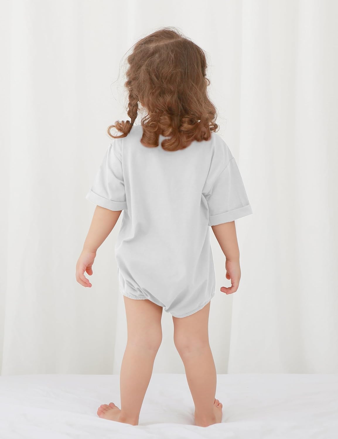 Jimonda Baby Bubble Romper Boy Girl Solid Color T-Shirt Outfits Short Sleeve Bodysuit Organic Cotton 2Pcs