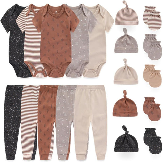 Kiddiezoom Unisex Baby Layette Essentials Giftset Clothing Set 19-Piece For Newborn Baby