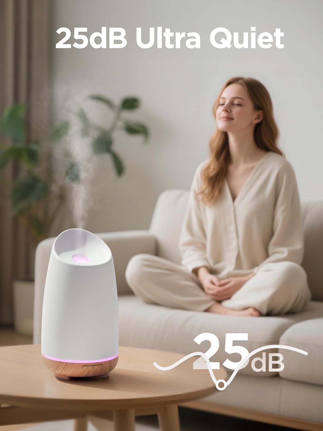 InnoGear Oil Diffuser, 150ml Ceramic Stone Diffuser for Essential Oils Handcrafted Aromatherapy Diffuser Ultrasonic Cool Mist Humidifier with 2 Mist Modes Waterless Auto Off for Home Room Office