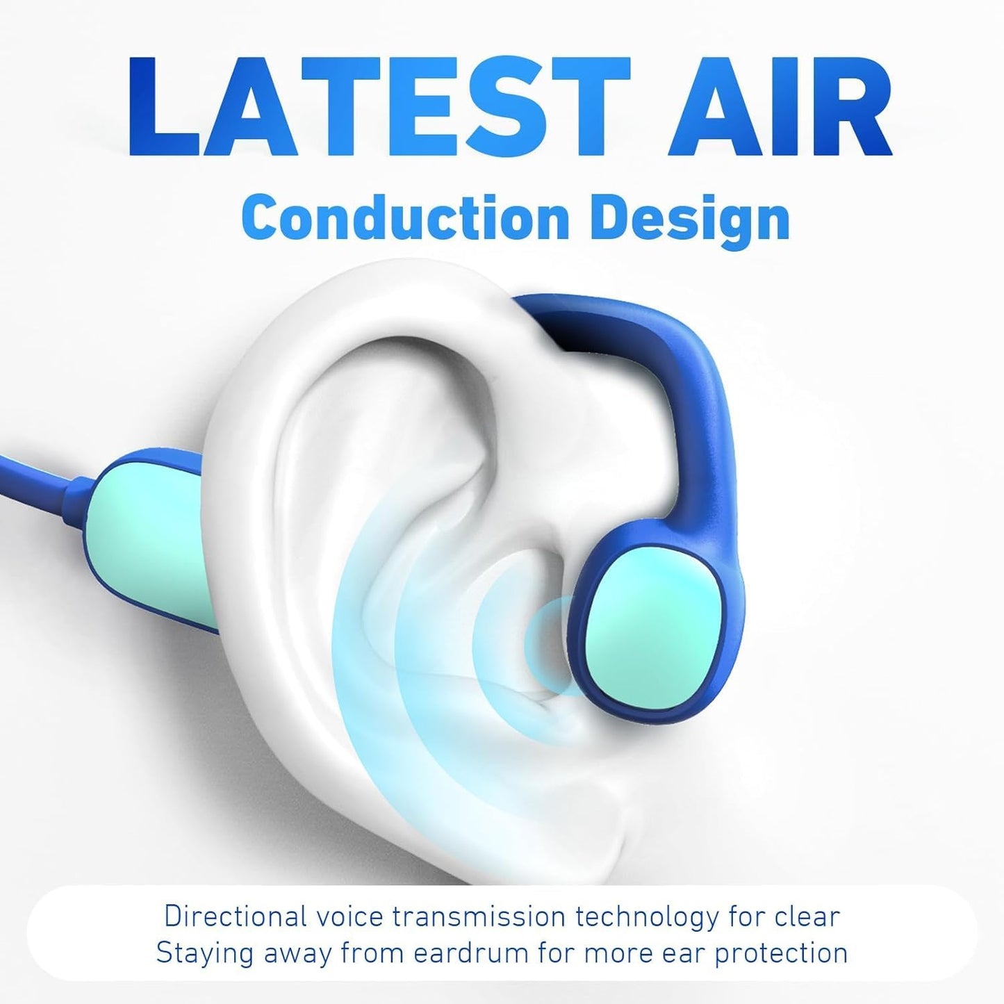 2 Pack Kids Headphones, Bluetooth 5.2 Air Conduction Open Ear Headphones, 85dB Volume Limiting, Stereo Sound with Mic, IPX5 Waterproof, 20H Playtime-Blue Purple