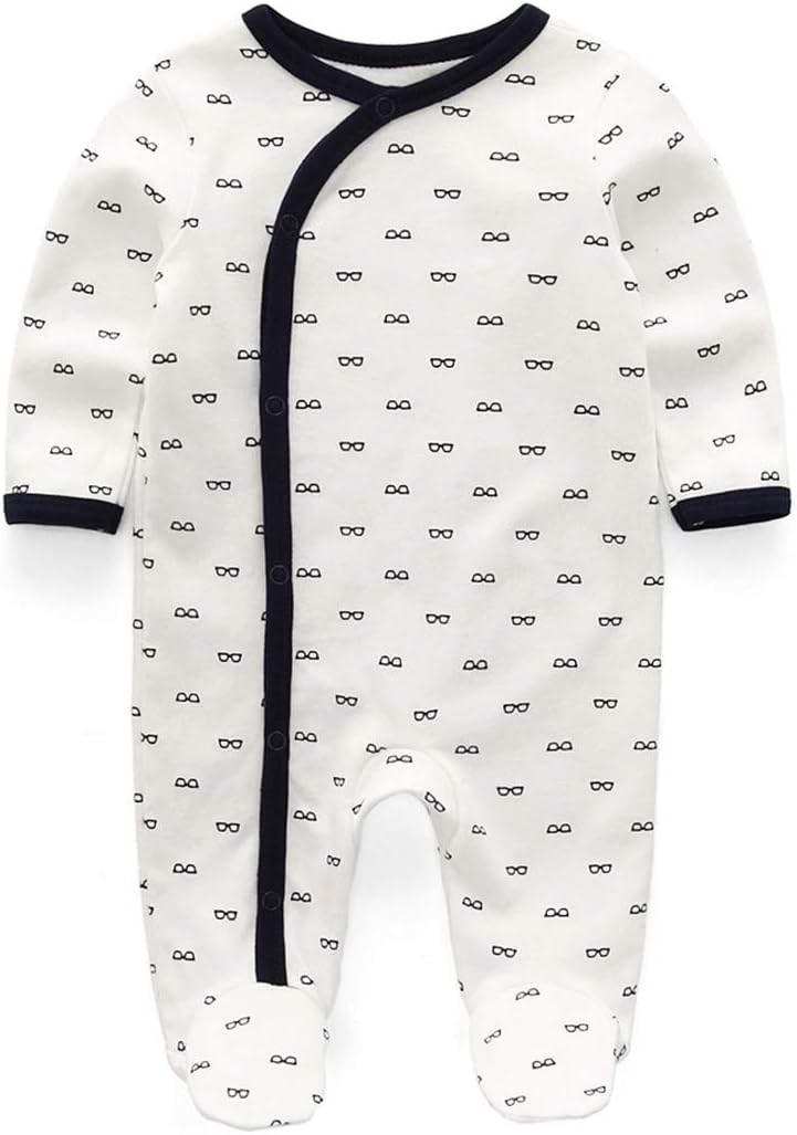 Kiddiezoom Baby and Toddler Boys'Snug Fit Footed One-Piece Romper Jumpsuit Cotton Cotton Footed Outfit