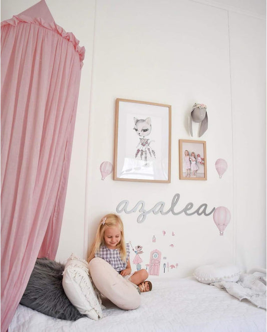 Kids Bed Canopy with Frills Cotton Cover Net for Crib Reading Nook Curtain Hideaway Hanging Round Tent Nursery Bedding Play Room Decor