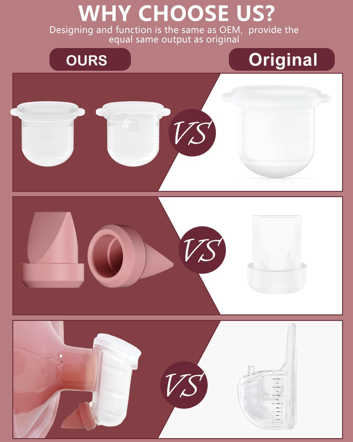 4PC M6 Breast Pump Replacement Accessories, Including 4pcs Silicone Diaphragms for Momcozy Mobile Style | M6, Replace for Momcozy Pump Parts, Not Original Parts, 4PC Transparent Diaphragms