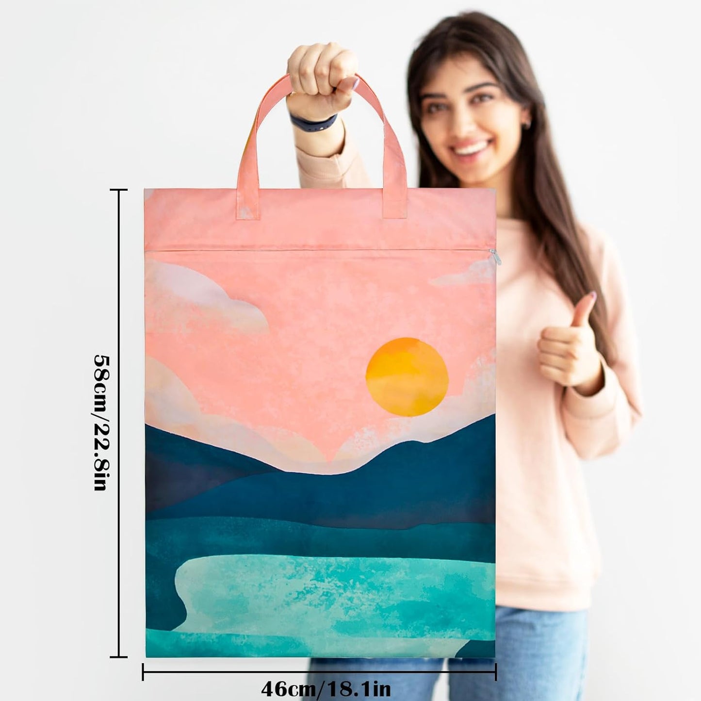 2 Pcs Large Travel Laundry Bags - Waterproof with Handle, Washable Dirty Clothes Bags for Travel, Wet & Dry Use, Bathing Suit & Gym Clothes Laundry, Swimming Pool & College Dorm