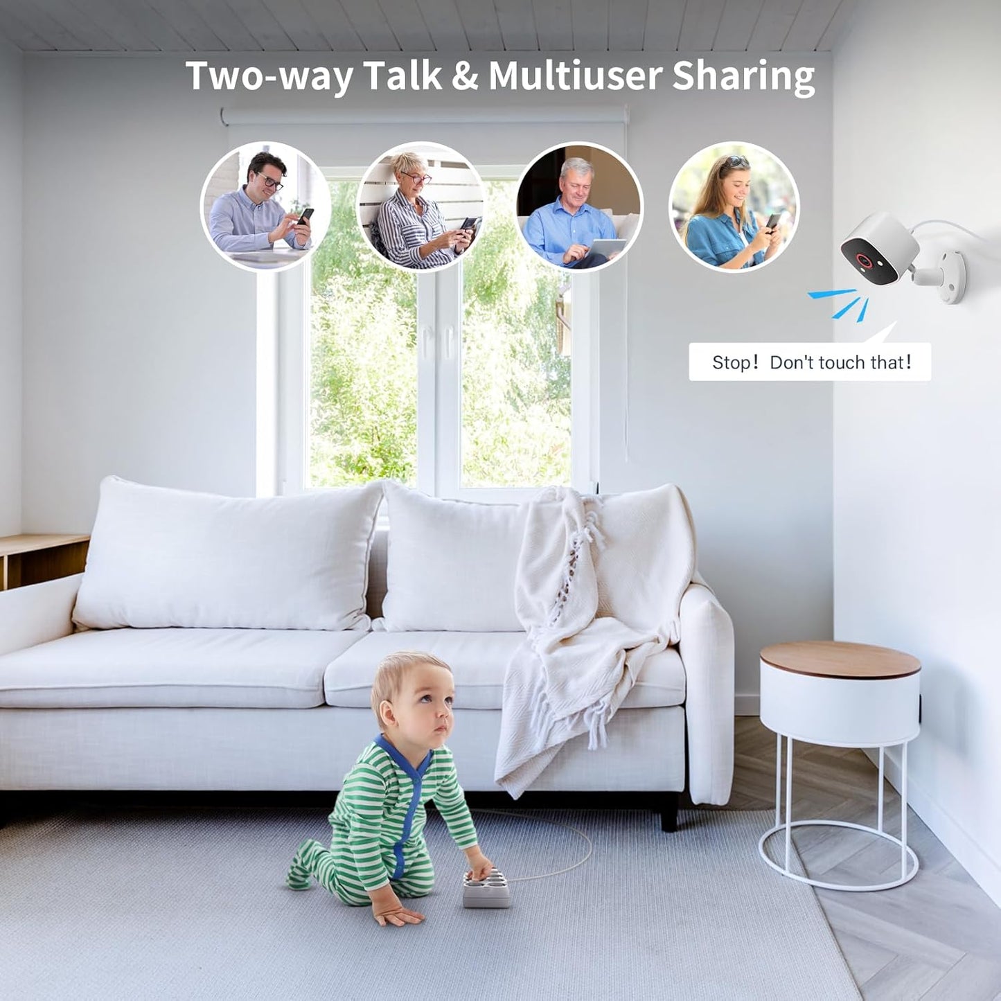 Jennov Outdoor/Indoor Security Cameras 5Ghz/2.4Ghz, 2K HD WiFi/Color Night Vision/Motion Detection /2-Way Audio/IP66 Waterproof Pet Dog Cat Baby Monitor Camera for Home Security