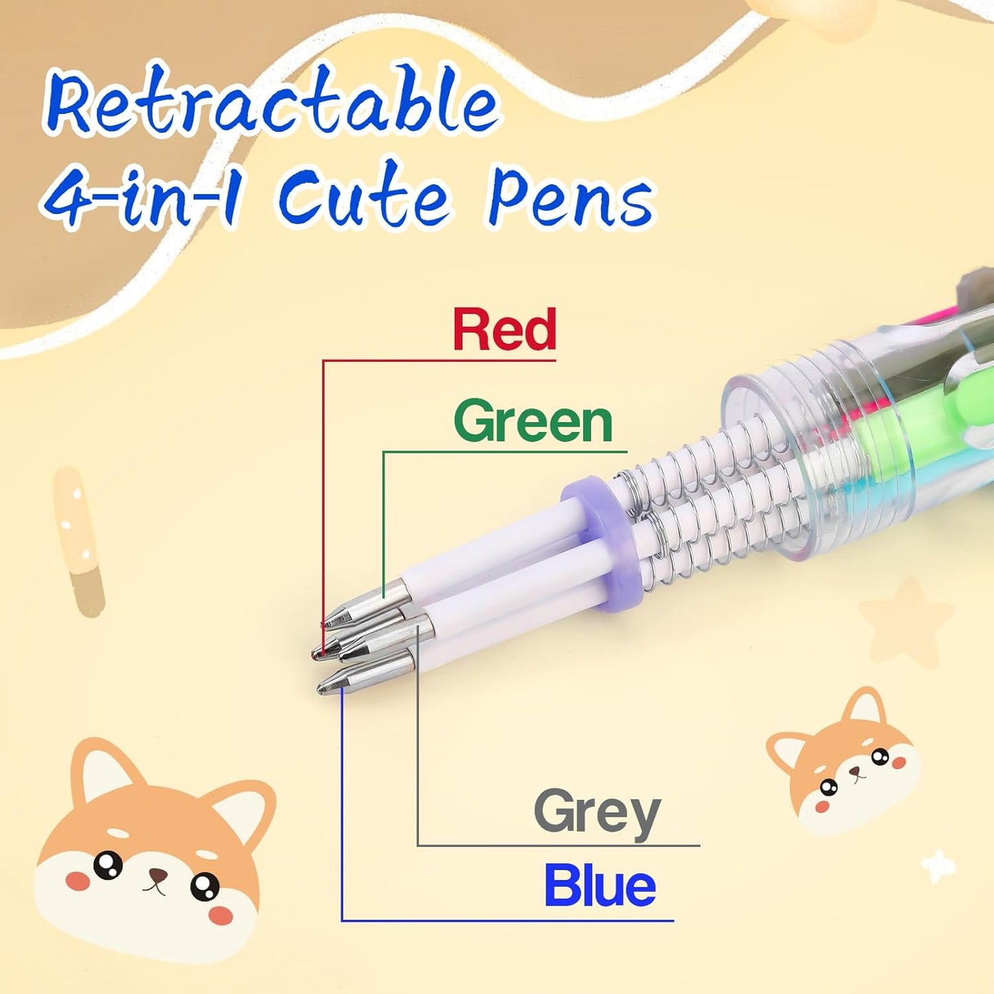 150Pcs Mini Multicolor Pens in One 4-in-1 Cute Pens Bulk for Kids, Ballpoint Pen for Birthdays and Children's Parties, Fun Gifts Assorted Ink Kawaii Pen