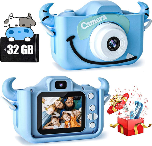 Kids Camera Toys for 3 4 5 6 7 8 9 10 11 12 Years Old Boys/Girls, Kids Digital Camera for Toddler with Video, Birthday Festival for Kids, Selfie Camera for Child, 32GB TF Card