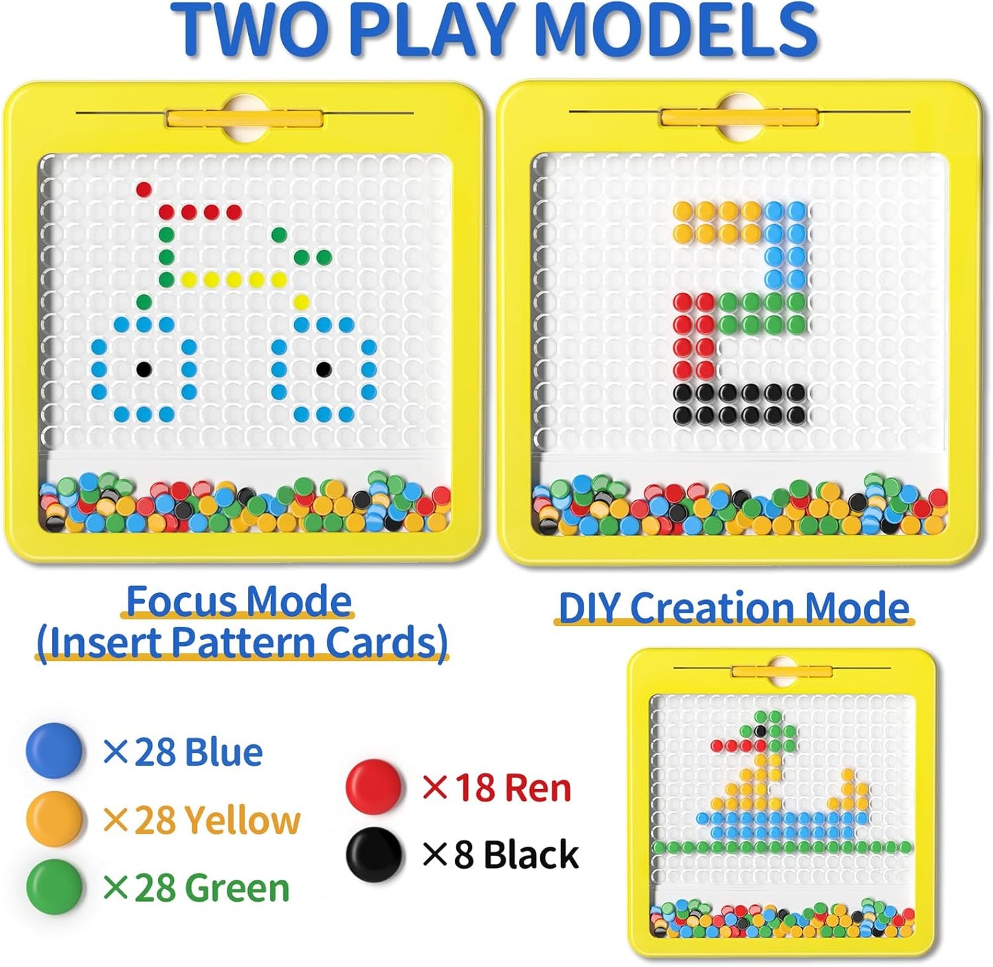 Large Magnetic Dots Board for Kids, Magnetic Drawing Board for Toddlers, Magnetic Dot Art with Magnetic Pen, Montessori Preschool Education Travel Toys for Kids Boys Girls Age 2 3 4 5 6 7 Years Old