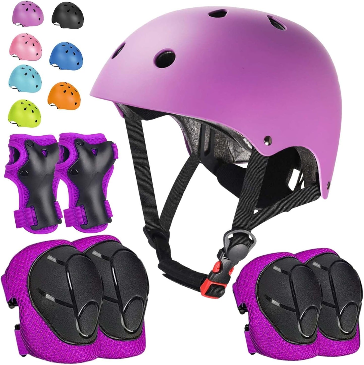 Kids Bike Helmet Set Adjustable Helmet for Ages 3-15 Kids Toddler Boys Girls Youth, Multi-Sport Bicycle Skateboarding Football Rollerskating Scooter Rollerblade Balance Bike Helmets
