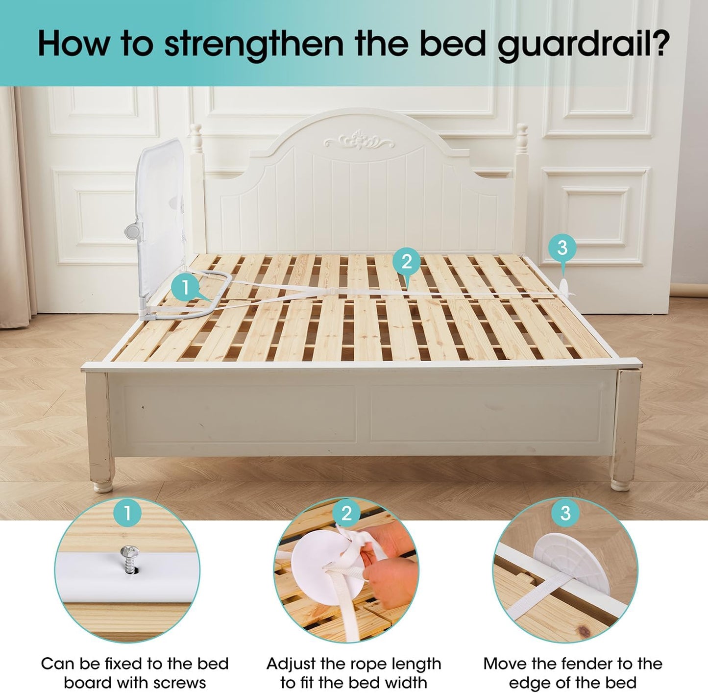 Baby Bed Rail Guard for Toddlers - 35.4" Toddler Bed Rails for Crib,Twin,Full, Queen Bunk Size Bed Swing Down Bedrail Extral Tall Child Safety Side Railing Guards for Kids