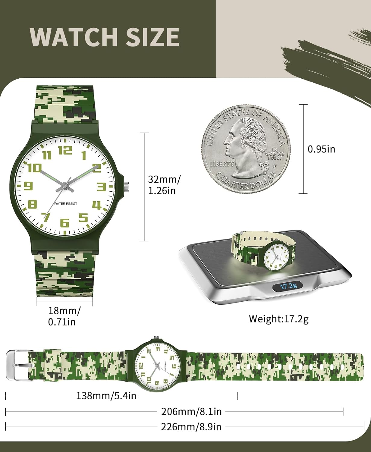 Kids Analog Watch Boys Girls, 30M Waterproof, Sports Watch for Boys, Easy to Read Children's Thin Dial Wrist Watches with Soft Band, for Ages 5-15 Kids Great Birthday Gifts Christmas Day