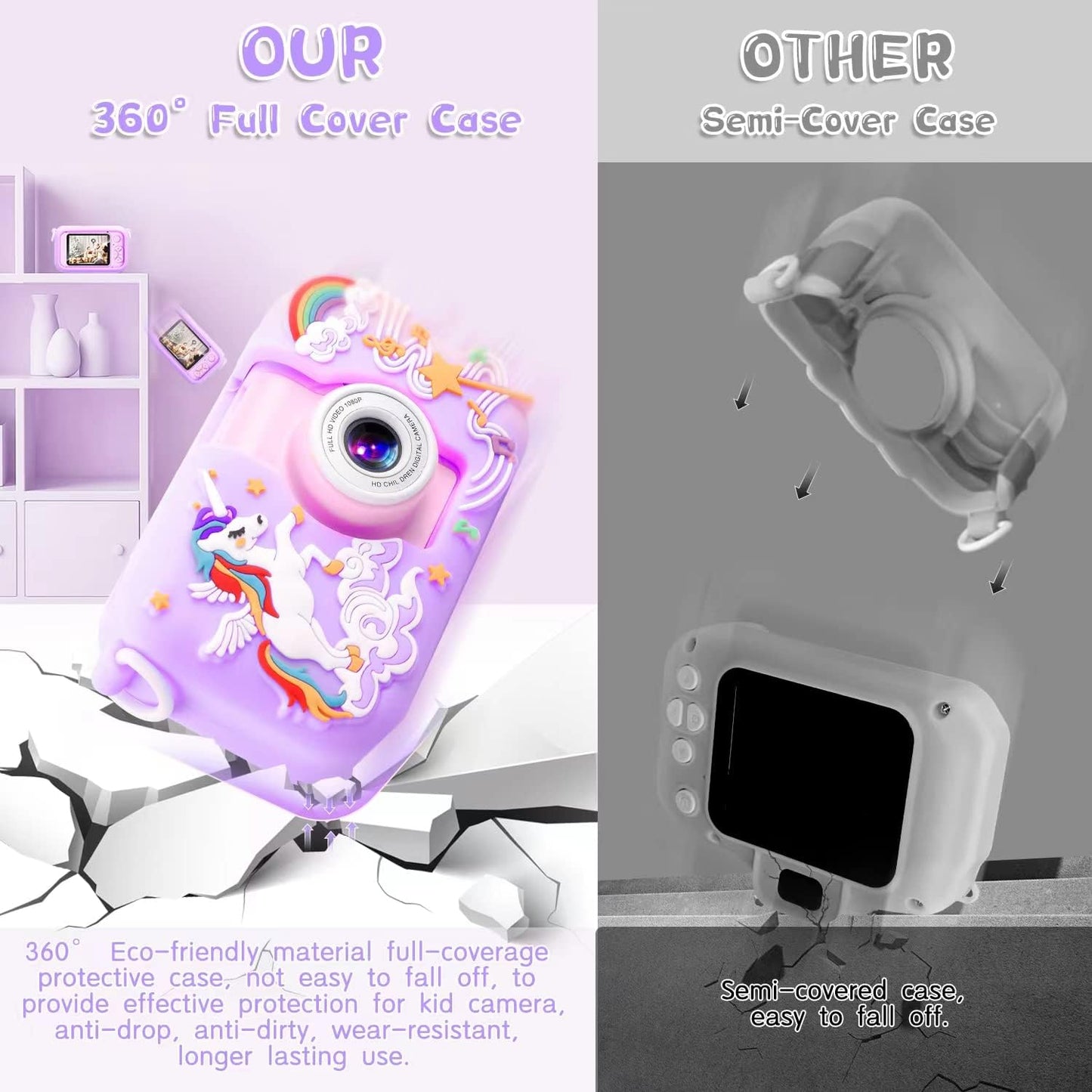 Kids Camera, Toddler Kid Digital Camera with 180°Flip Lens & 2.4in IPS Screen, Birthday Festival Gifts Present Toy for 4 5 6 7 8 9 10 11 Year Old Girls/Boys, 32 GB Card Included, X101