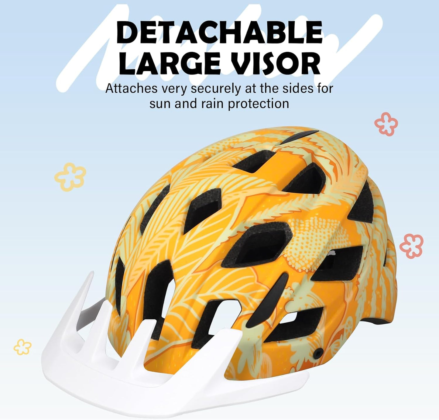 Kids Bike Helmet, 2 Size Adjustable for Youth Toddler Boys & Girls 3-5-8-10-12-14 Years, Child Helmets with Visor for Skating Cycling Scooter