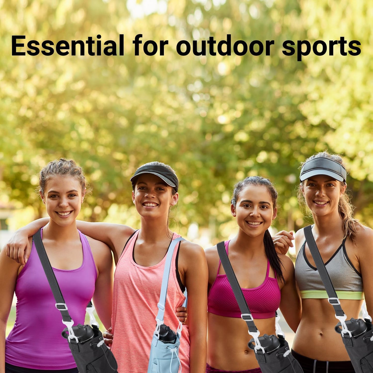 RRegeny【NEW STYLE Water Bottle Holder Crossbody Bag with Shoulder Strap, Leakproof Water Bottle Carrier for Hydro Flask16-40oz, Hands-Free Fitness Bag with Zipper Pockets for Hiking Travel Gym