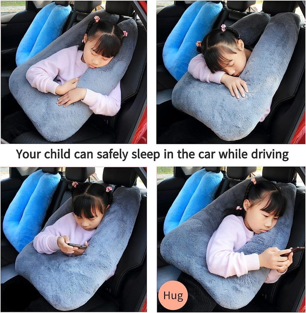 Travel Pillow Cushion for The Back Seat of Car Car Pillow for Kids A Sleeping Artifact Suitable for Long-Distance Travel of Adults and Children Travel Pillow for Kids Blue