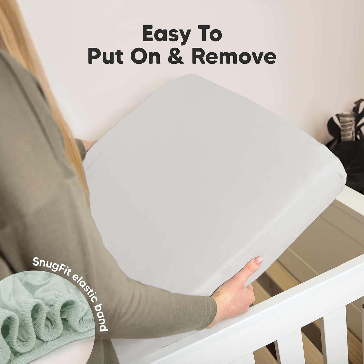 KeaBabies 2-Pack Organic Crib Sheets for Boys, Girls - 52x28 Fitted Crib Mattress Sheet Neutral, Breathable Jersey Cotton Cover for Baby Bed, Toddler Mattress, Soft & Cute Prints (Sage)