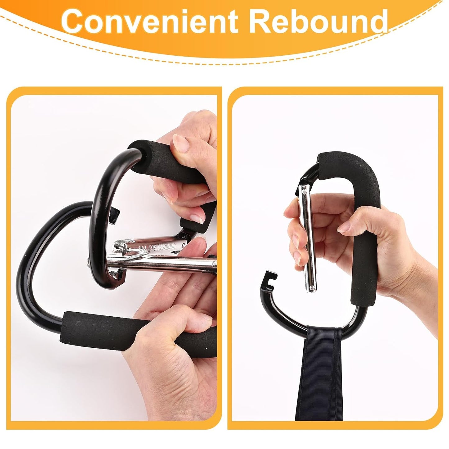2 Pack Stroller Hooks,6.3" Large Stroller Clips,Stroller Hook for Hanging Diaper Bags and Shopping,Universal Stroller Accessories for Mommy,Large Carabiner Clip Heavy Duty