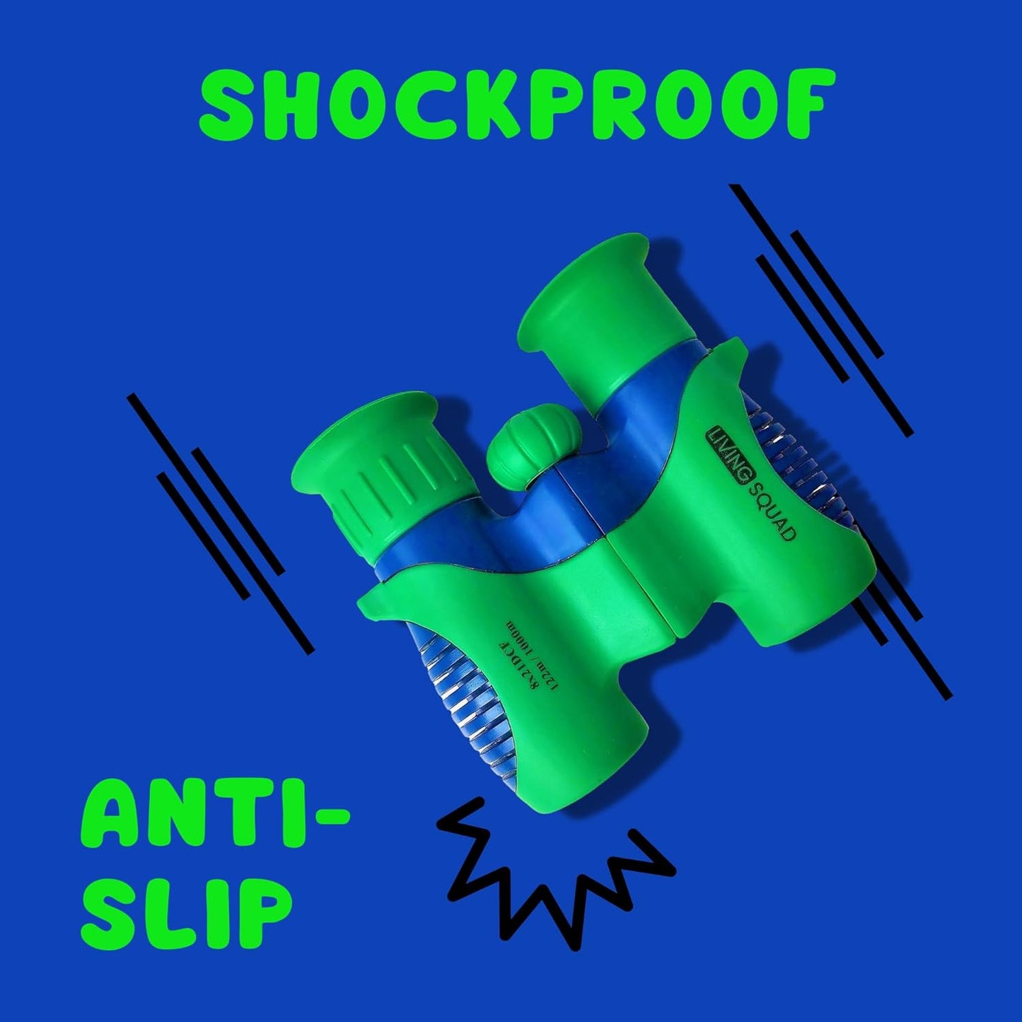 Kids Binoculars 8x21- Kids Gift Aged 3-12, Shock Proof Compact Binoculars for Child Set- Neck Strap, Compass, Carabiner, Case- High-Resolution Optics Boy & Girl Gift Toy for Bird Watching, Camping