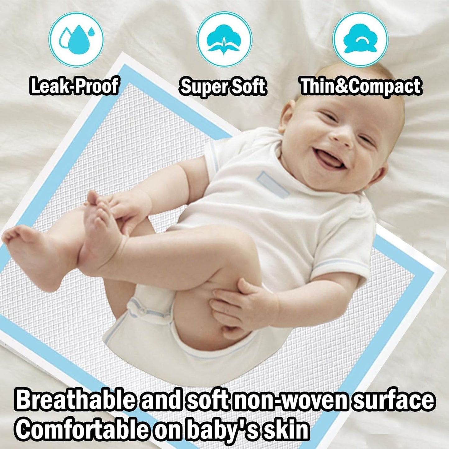 100 Pack Disposable Changing Pad,Baby Incontinence Changing Pads,High Absorbent Breathable Underpads,Waterproof Leak Proof Diaper Changing Pad,for Baby Adults Pets Pee Pad,13 x18 in