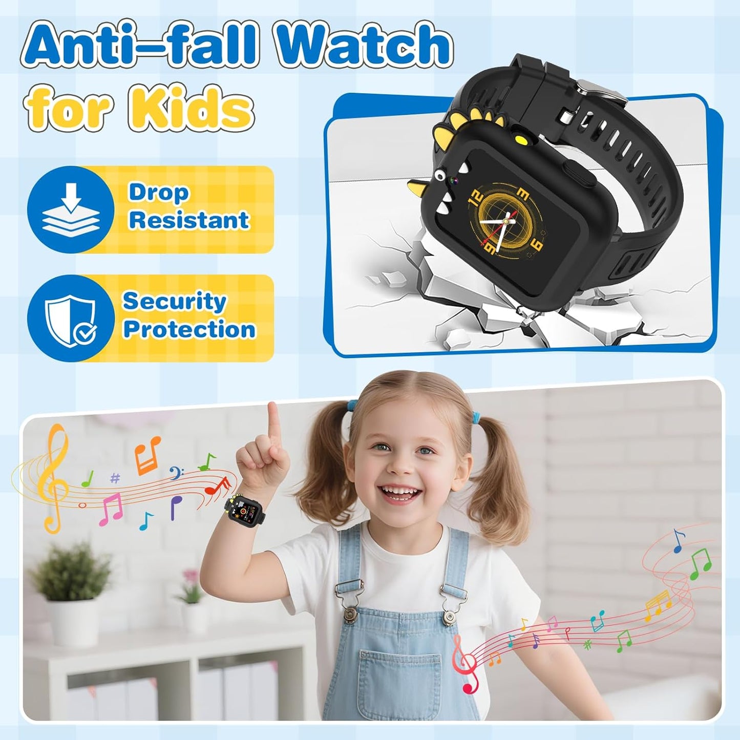 Smart Watch for Kids with 39 Games Camera Video Recorder Music Alarm Calculator Calendar Flashlight Parental Control Pedometer, Gift Toys for 4-12 Years Old Boys and Girls (Black)