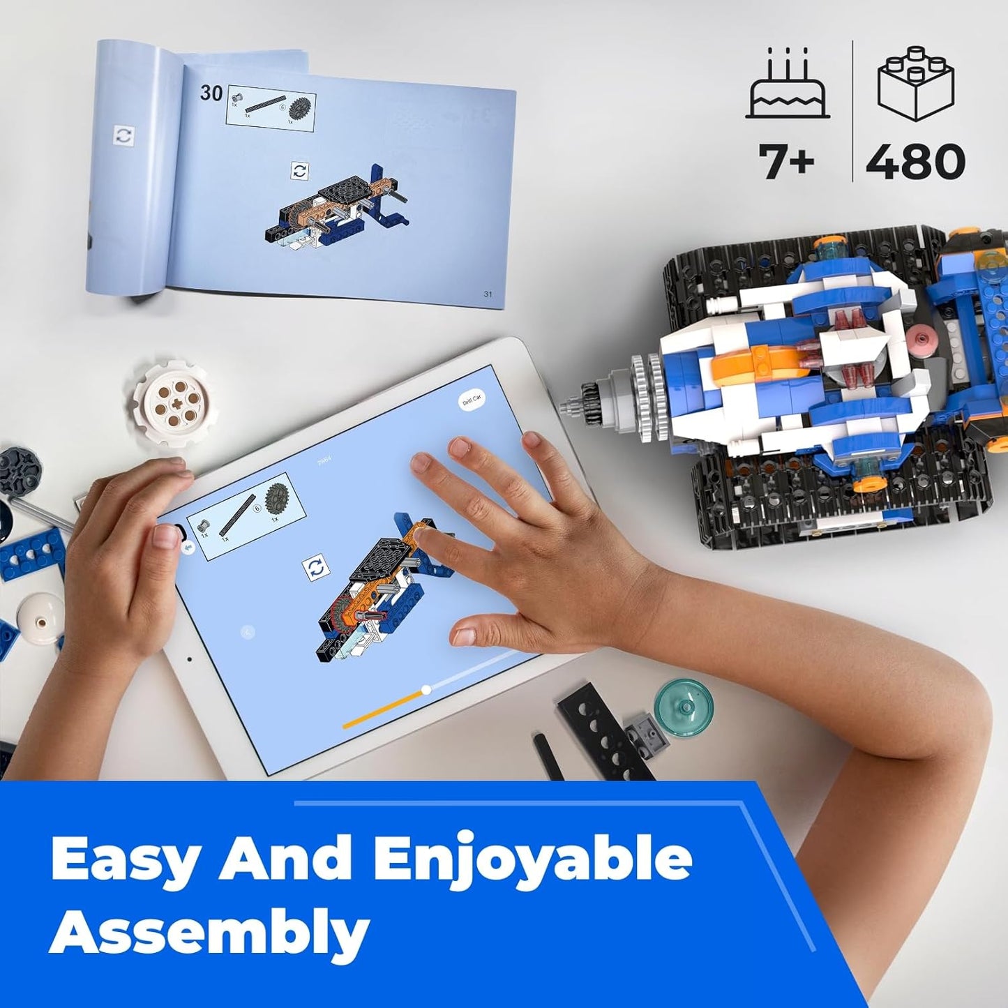 STEM Robot Toy 6-in-1 Robot Building Kit for Boys Age 8-12, APP Remote Control STEM Coding Toys, Educational Robotics Gifts for Boys Girls Kids Ages 7 8 9 10 11 12 (480 Pieces)