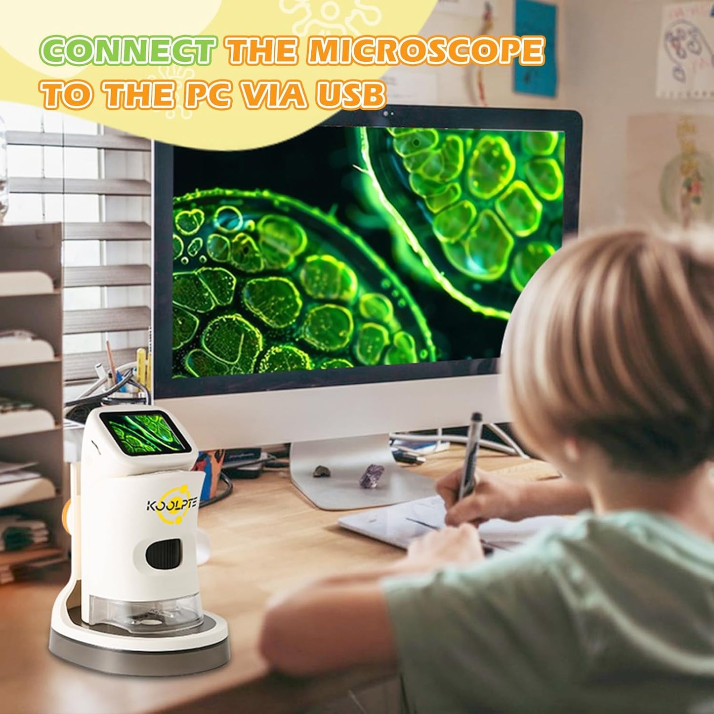 Microscope for Kids, 1000X HD Pocket Kids Microscope, 2.1'' LCD Screen Mini Micrscope for Kids 8-12, Science Mini Scope Toy Kits, Handheld Miniscope Educational Gifts for Kids, 32 GB TF Card Included