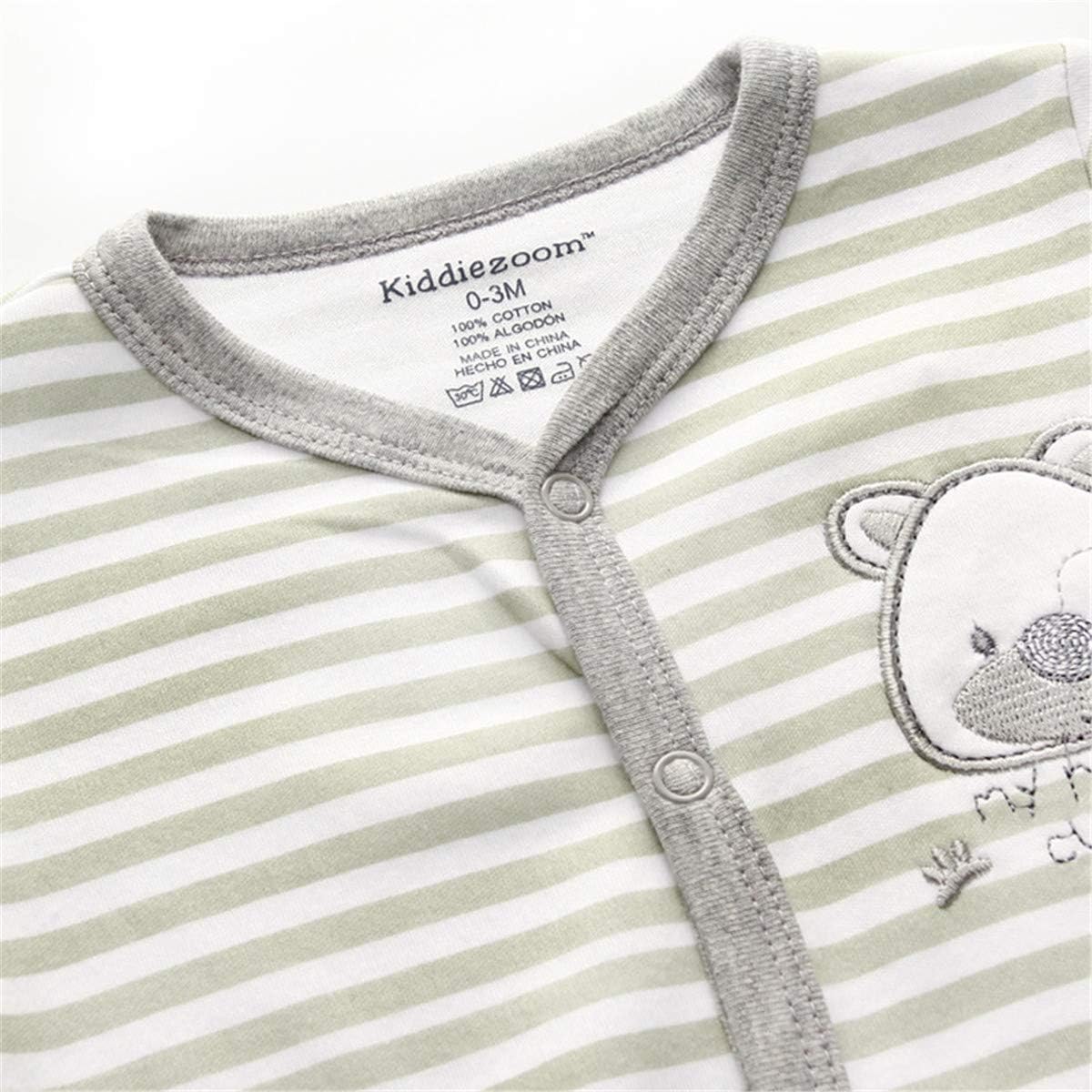 Kiddiezoom Baby and Toddler Boys'Snug Fit Footed One-Piece Romper Jumpsuit Cotton Cotton Footed Outfit