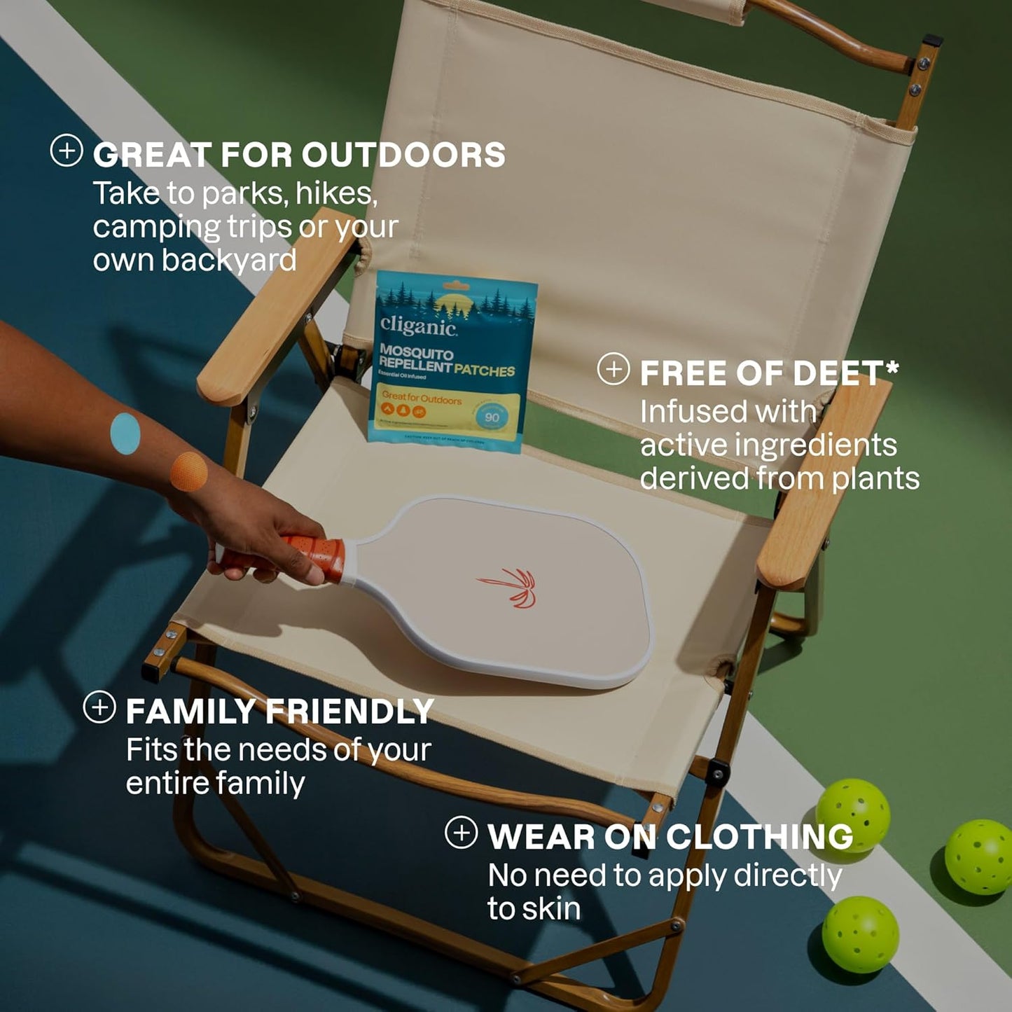 Cliganic Mosquito Repellent Stickers (90 Pack) - Patches for Kids & Adults, Natural DEET-Free, Citronella Essential Oil Infused