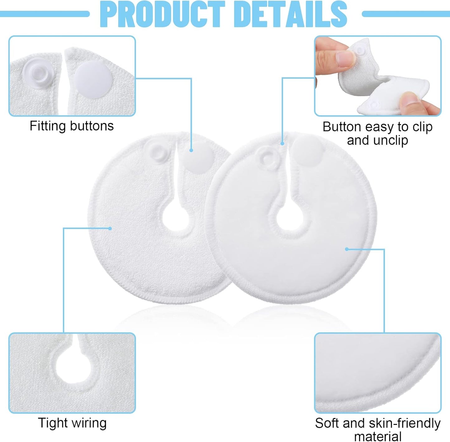 100 Pieces G Tube Pads G Tube Button Covers Peg Feeding Supplies Feeding Pads Holder Peritoneal Abdominal Soft Absorbent Button Covers Holder for Nursing Care