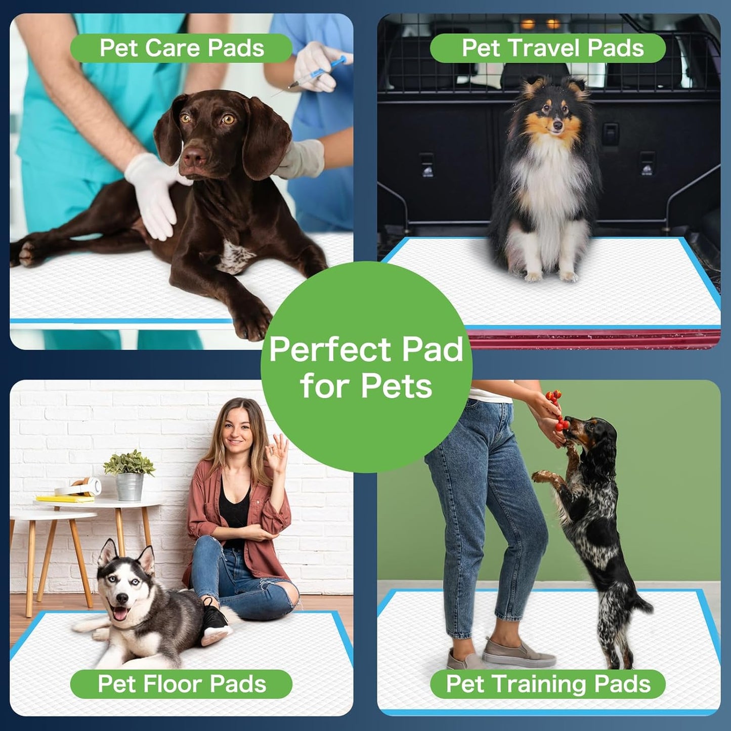 Disposable Pads 23"×36" (100pcs) Moderate Absorbent Underpads Incontinence Bed Pads Disposable Chucks, Pee Pads for Kids, Adults and Pet