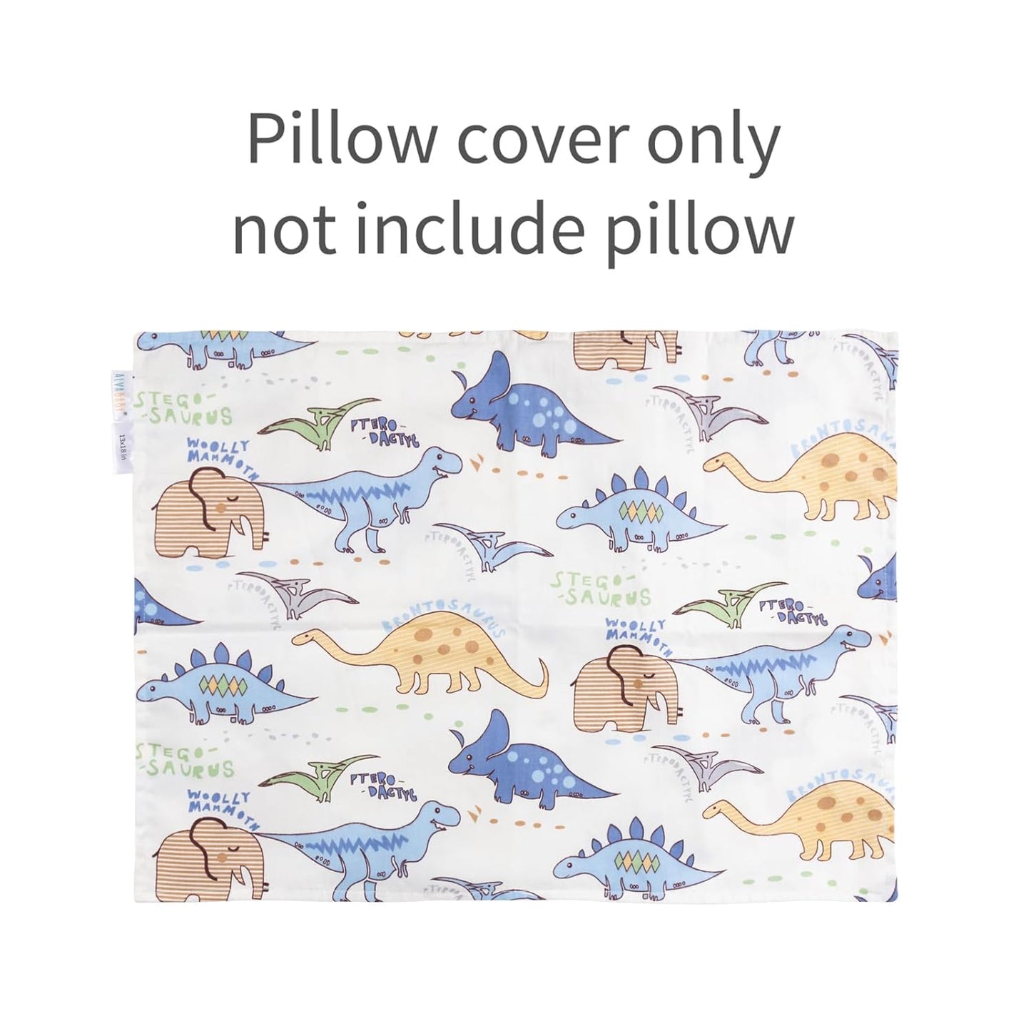 ALVABABY Toddler Pillowcases, Fits 14x19 in Kids Pillow, 2 Pack Organic Cotton Baby Pillow Cover Envelope Kids Pillowcases for Boys Girls 2L-TPW16-US