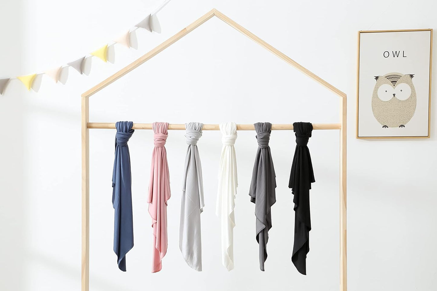 iEvolve Cotton Knitted Baby Swaddle Blanket with Hat Headband Set Newborn Swaddle Wrap Receiving Blankets for Baby Girl Boy 35" x 35"(Pink)