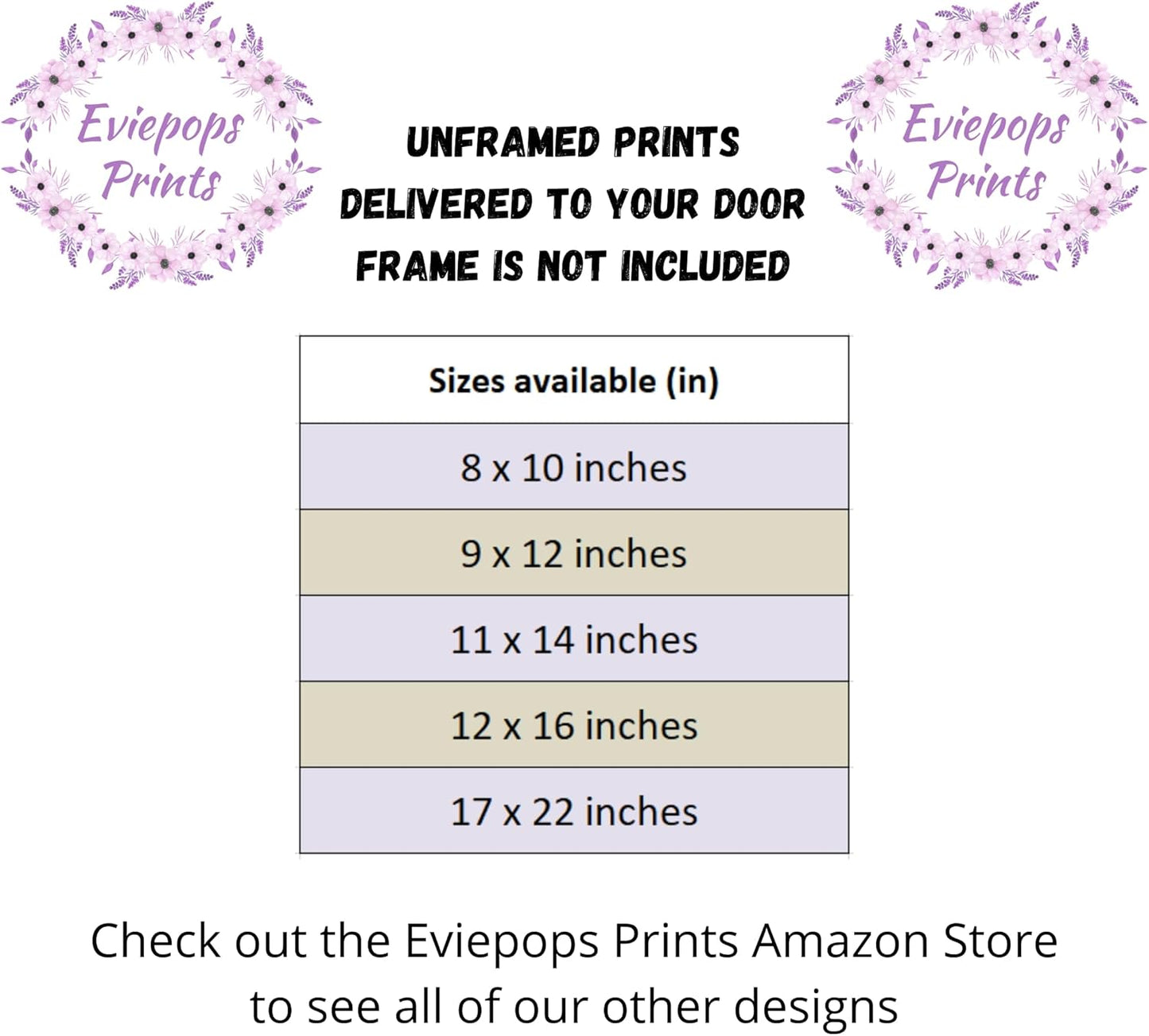 Personalized Safari Animals for Baby Girls Nursery Bedroom Unframed Set of 6 Poster Prints, Personalized Name Pink Purple Flowers Wall Art Decor New Baby Gift Present, Elephant Giraffe Panda Zebra Lion (8x10)