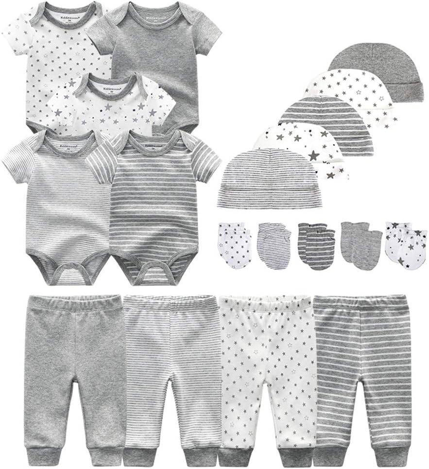 Kiddiezoom Unisex Baby Layette Essentials Giftset Clothing Set 19-Piece For Newborn Baby