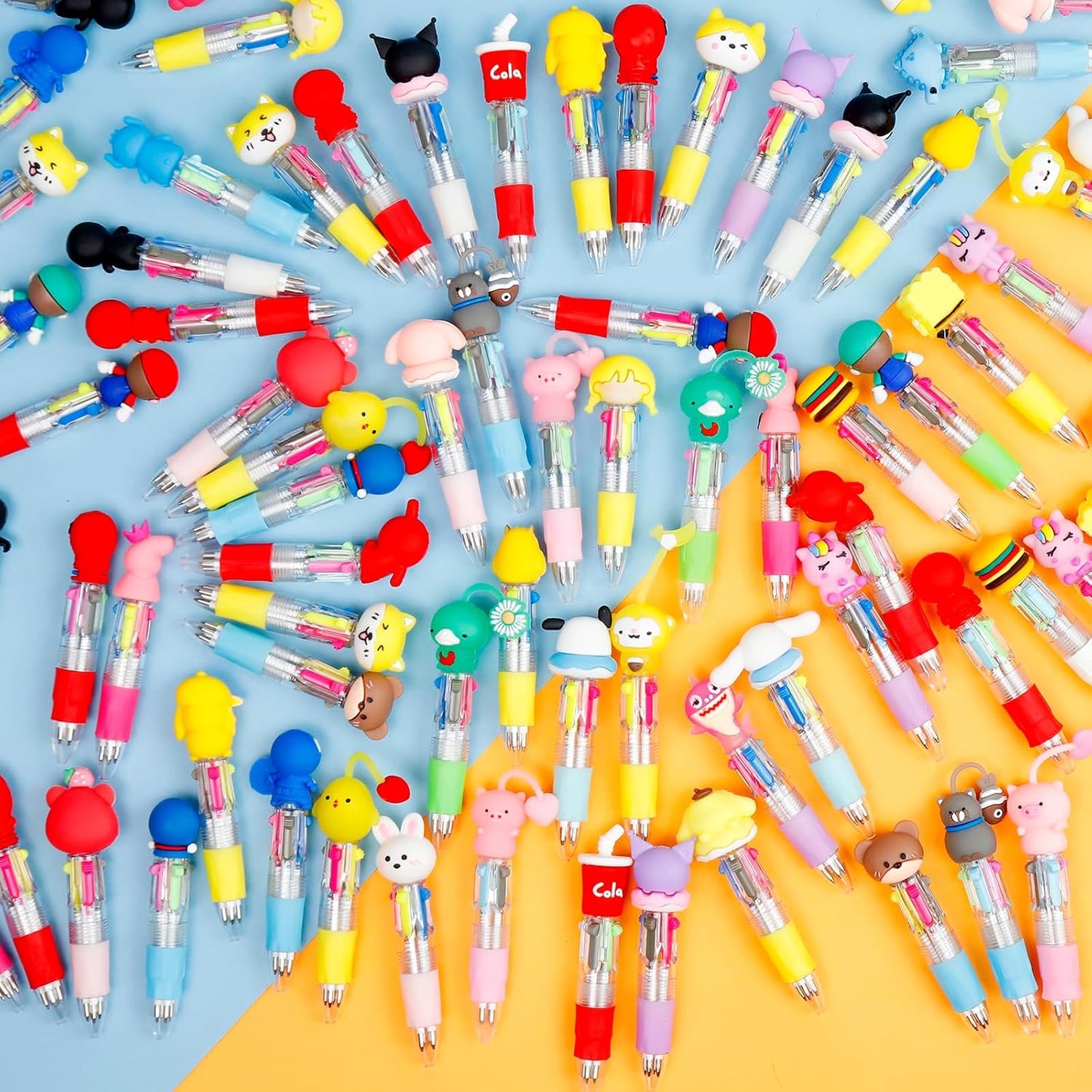 150Pcs Mini Multicolor Pens in One 4-in-1 Cute Pens Bulk for Kids, Ballpoint Pen for Birthdays and Children's Parties, Fun Gifts Assorted Ink Kawaii Pen