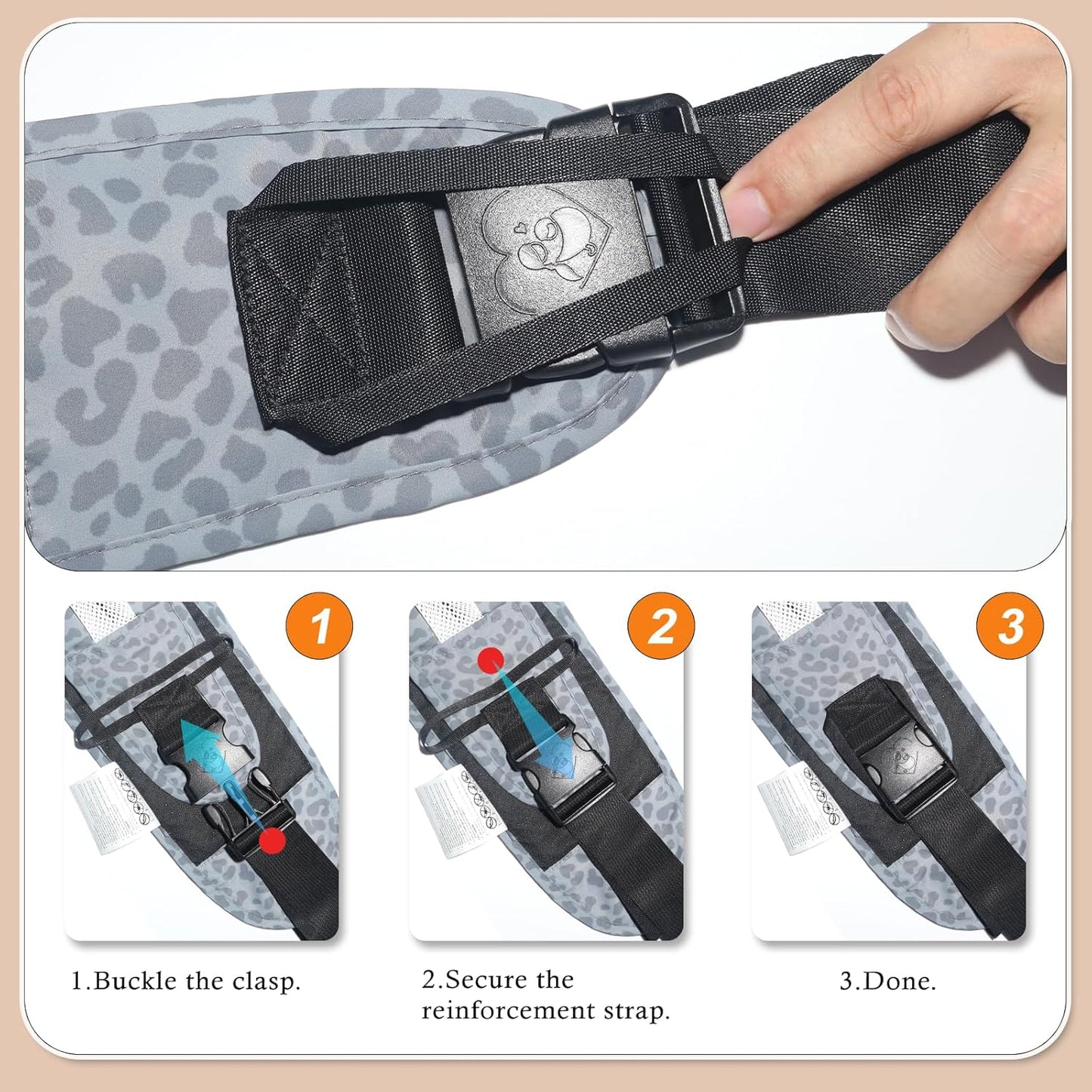 Baby Carrier Newborn to Toddler-Adjustable Baby Sling Carrier,Toddler Carrier for 25-60lbs,Comfortable Baby Sling for Hands-Free Carrying (Ash-Blue Leopard Print)