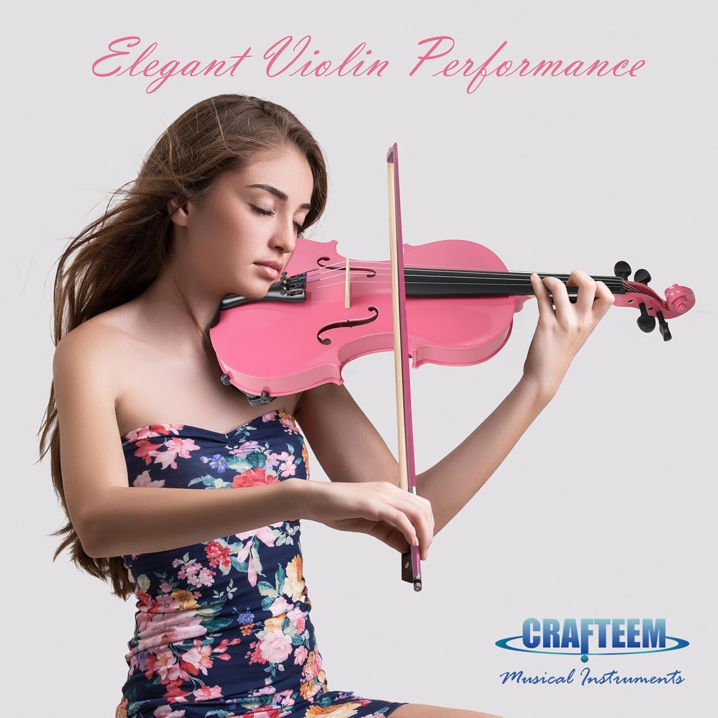 1/2 Fiddle Pink Colored Premium Violin Outfit for Beginners Adults Kids With 5 Color Fingering Tape- Handcrafted Student Beginner Violin.
