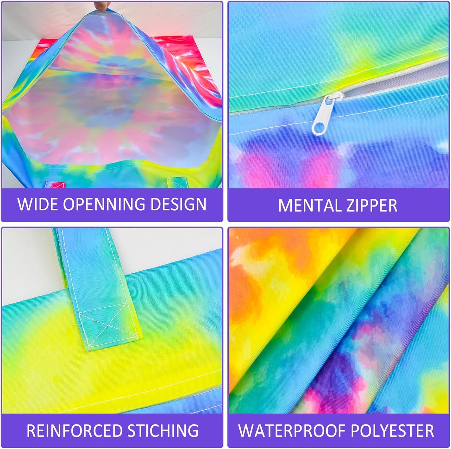 2 Pcs Large Travel Laundry Bag Waterproof With Handle - Washable for Dirty Clothes, Wet Dry Bag for Bathing Suit, Workout, Gym, Swimming Pool, College Dorm