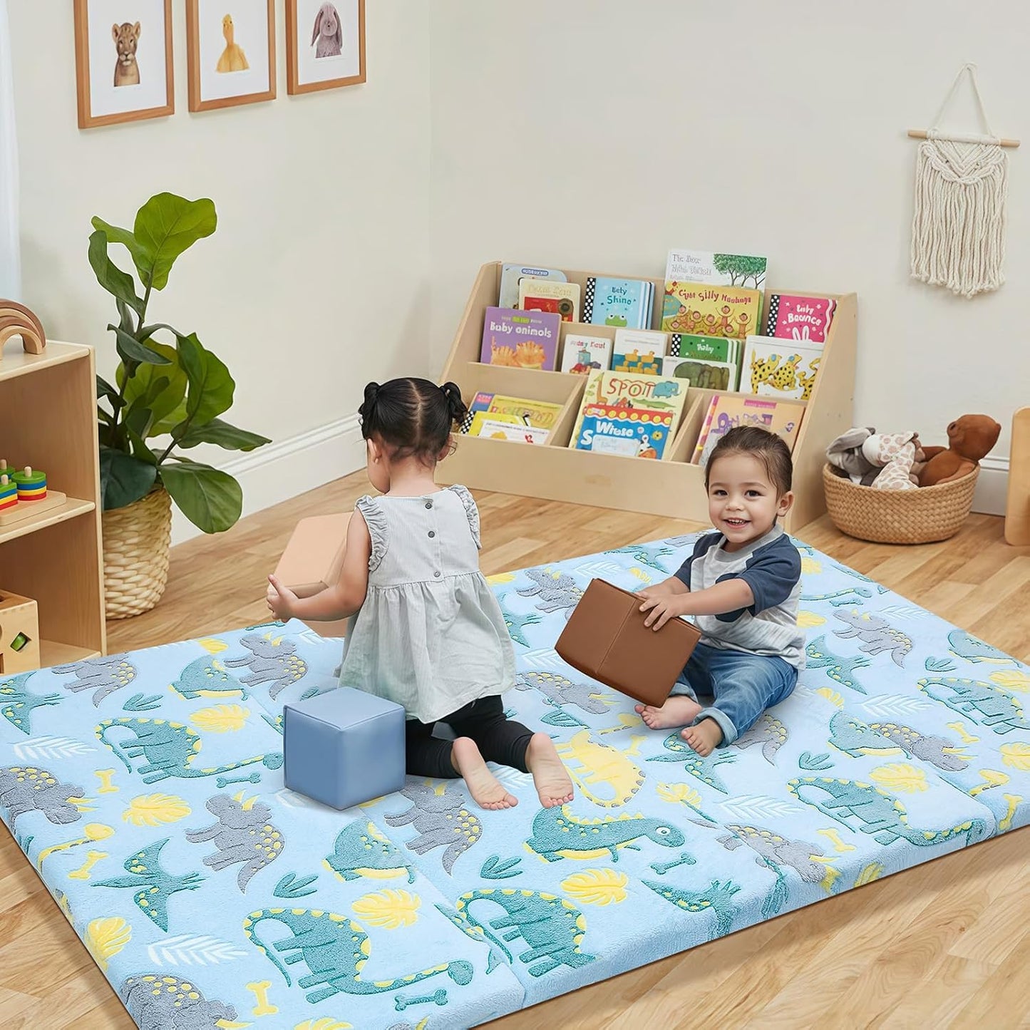 MeMoreCool Kids Floor Futon Mattress Large 6x4 FT, Thicken Foam Tatami Mattress for Children Play Area, Foldable Sleeping Pad Crawling Tatami Mat for Playroom