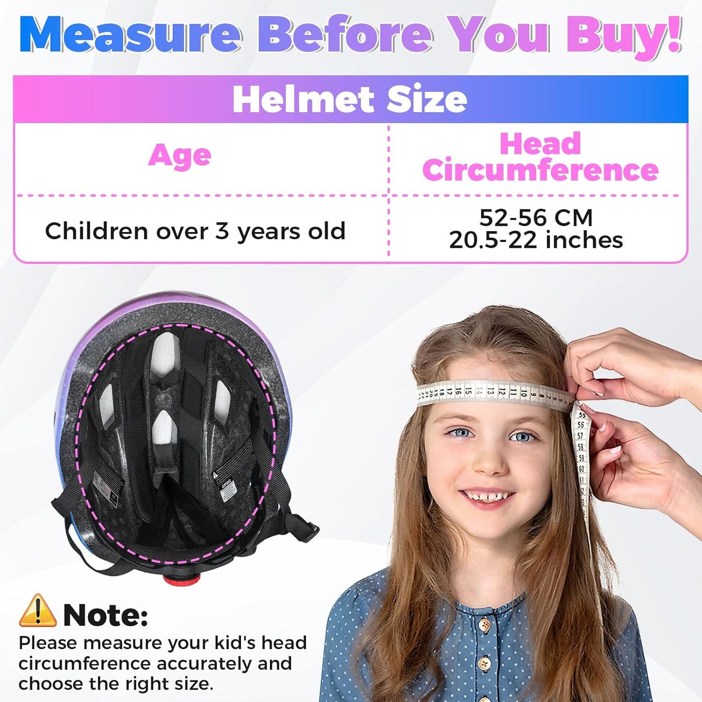 Kids Bike Helmet Toddler Helmet for Boys Girls Youth Kids with LED Lights Bicycle Helmets with Protective Gear Set Knee Elbow Wrist Pads for Cycling Skateboard Scooter Skating (Fits 20.5-22in)